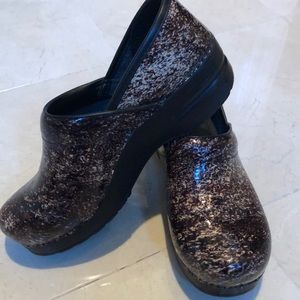Dansko leather snakeskin clog